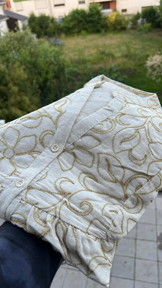 Gold desen keten elbise